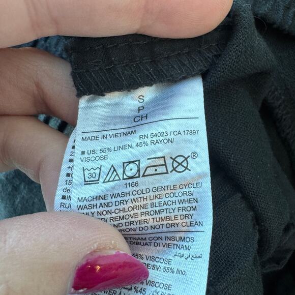 Vintage Y2k Old Navy Linen Blend Black Basic Essentials Pants Women's Small - Picture 6 of 6